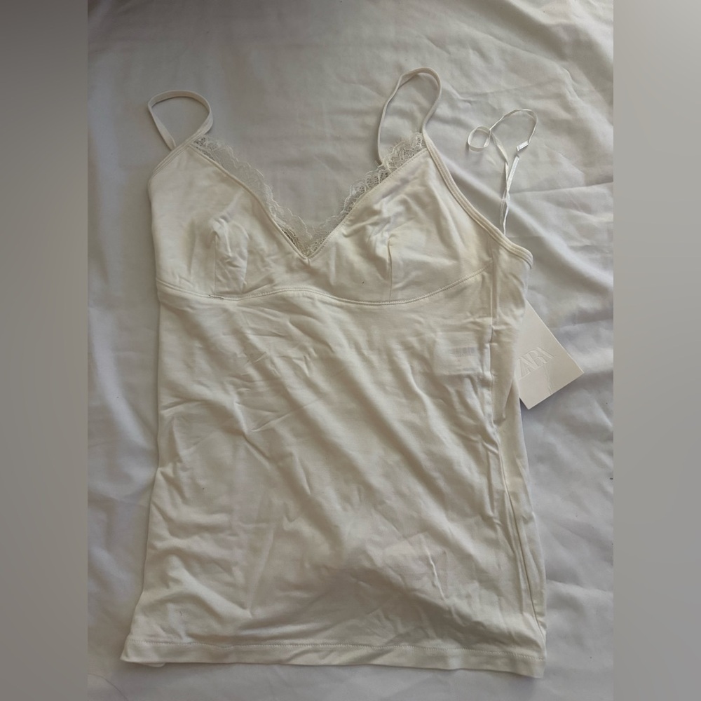 Zara White Lace Top
